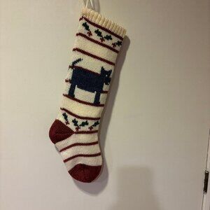 Vintage Christmas dog stocking